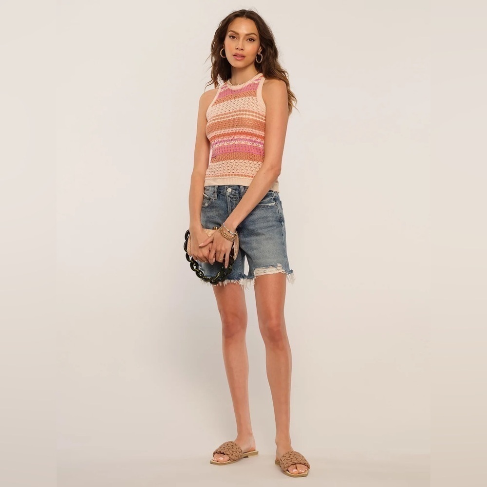 Heartloom Striped Crotchet Kenzie Tank in Ecru Size XS new spring - Picture 2 of 10